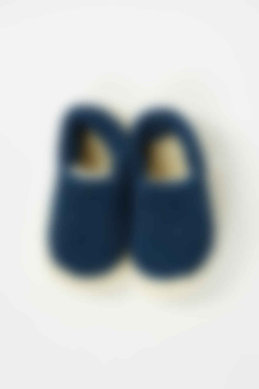 Yoko Wool Siberian Dark Blue Slippers
