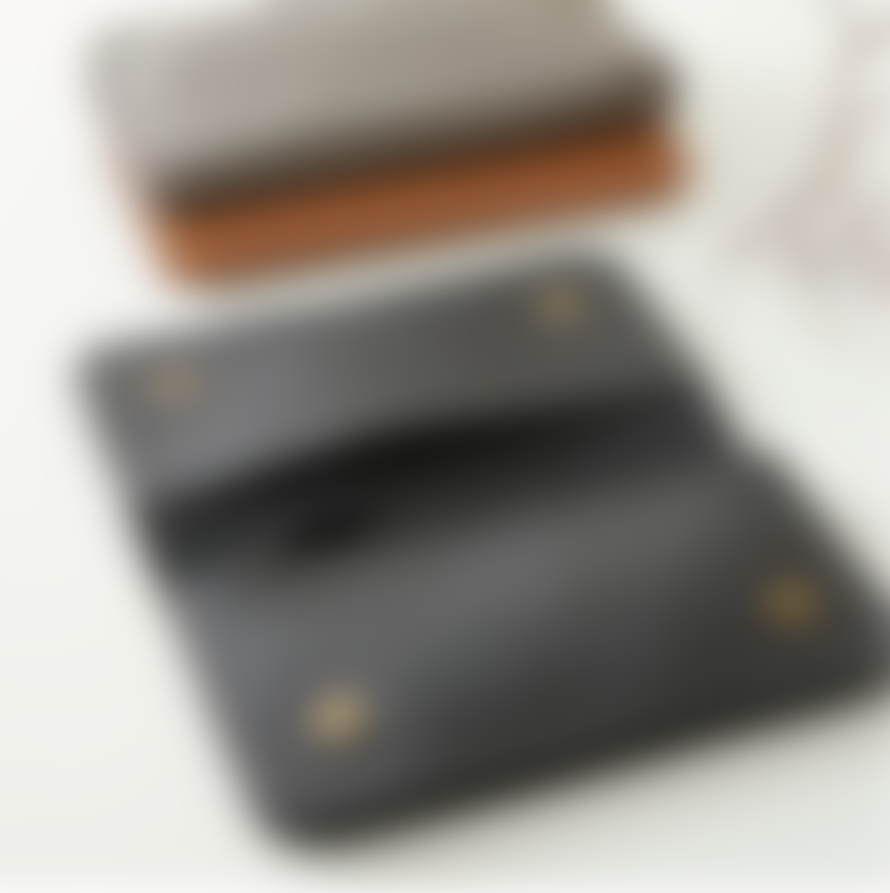 AuraQue Imanda Handcrafted Leather Long Wallet I Grey