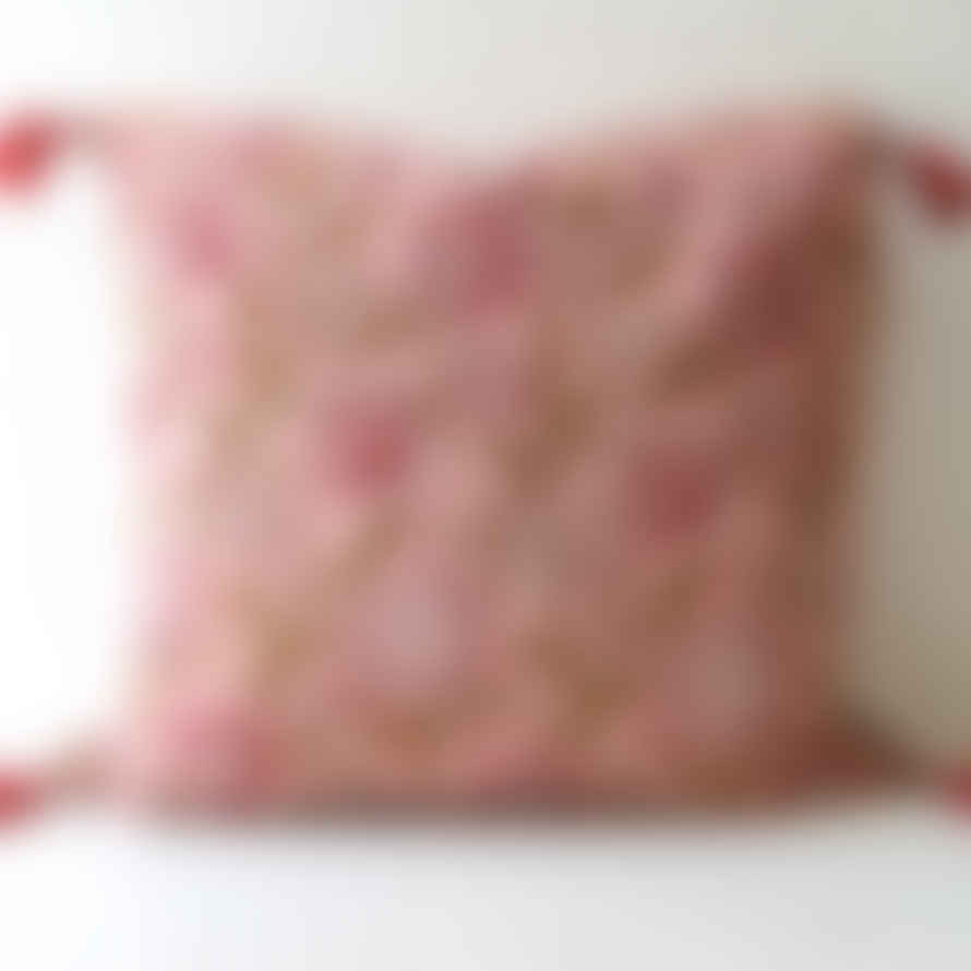 Bungalow DK Monsoon Block Printed Cushion Cover - Rose 50cm