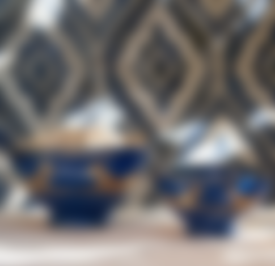 Ortigia Blue Ceramic Bowl Leopard