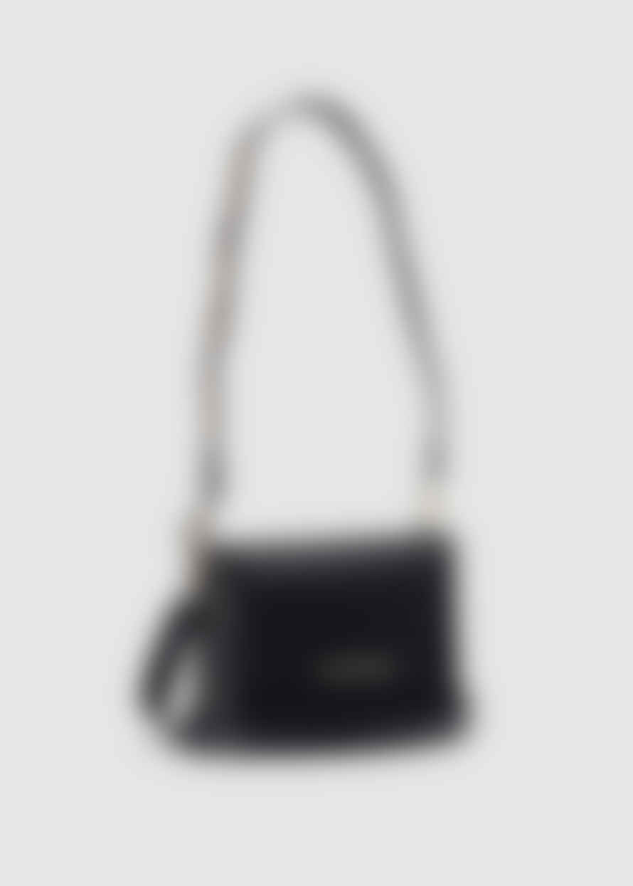 Valentino Bags Alexia metal logo strap cross body bag in black