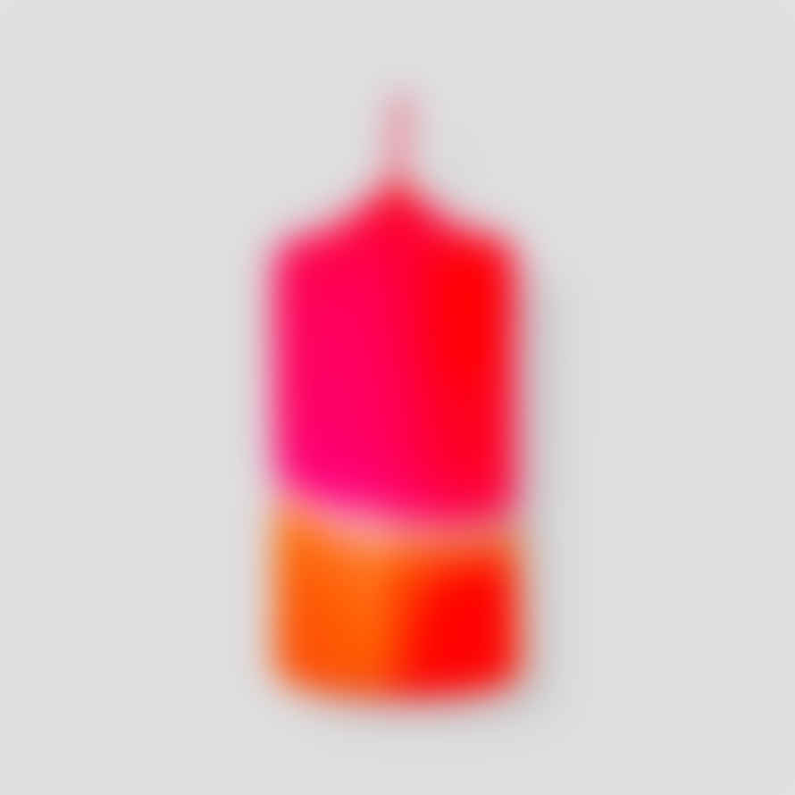 Pink Stories - Dip Dye Neon Pillar Candle