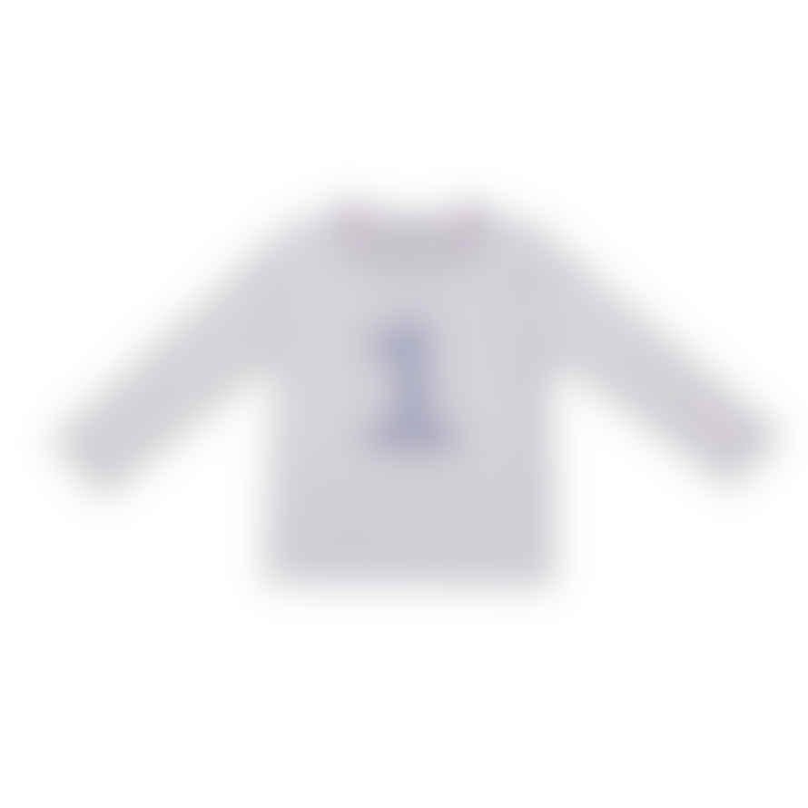 Bob and Blossom - Parma Violet & White Breton Striped Number T Shirt