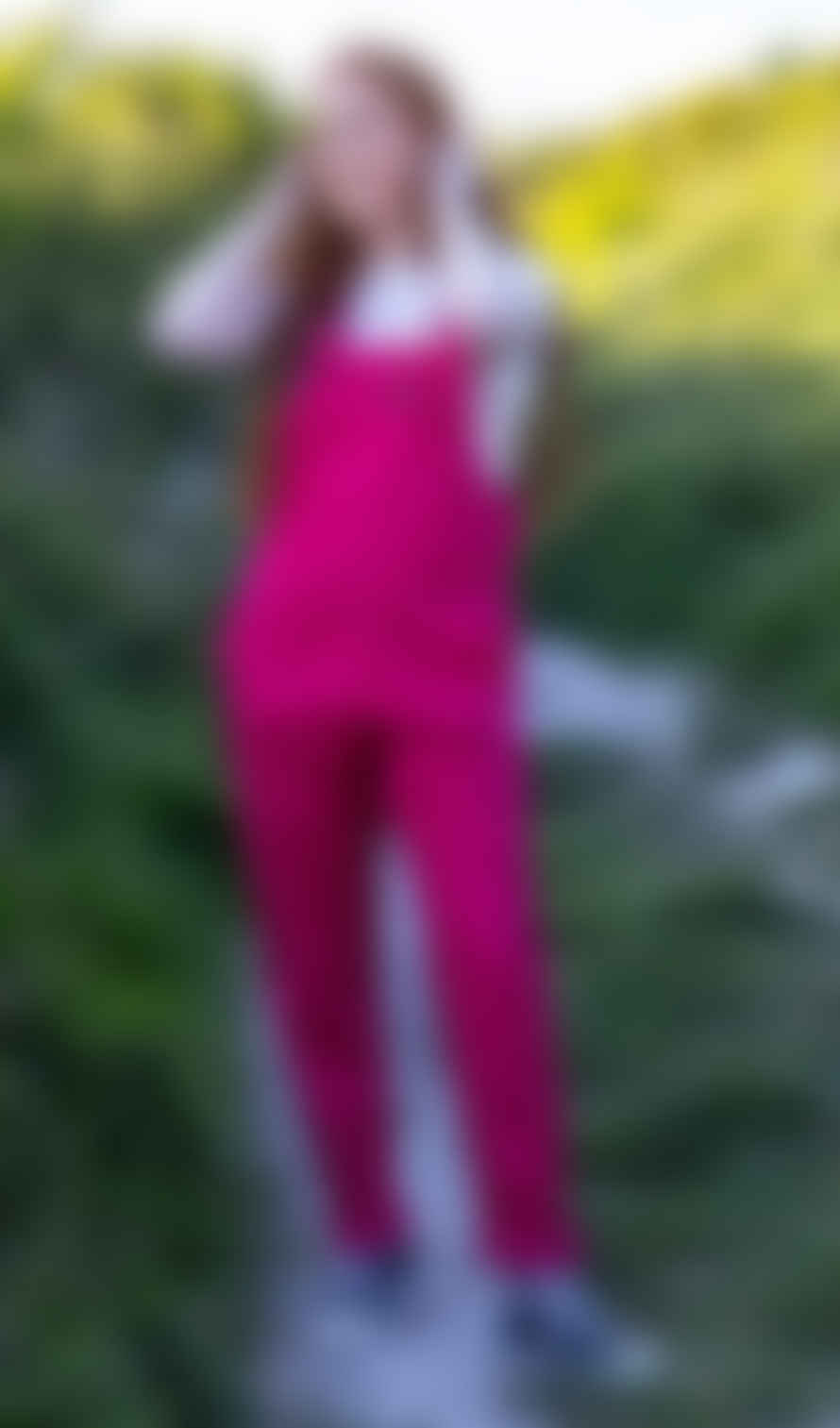 Run and Fly Stretch Twill Dungarees Fuchsia
