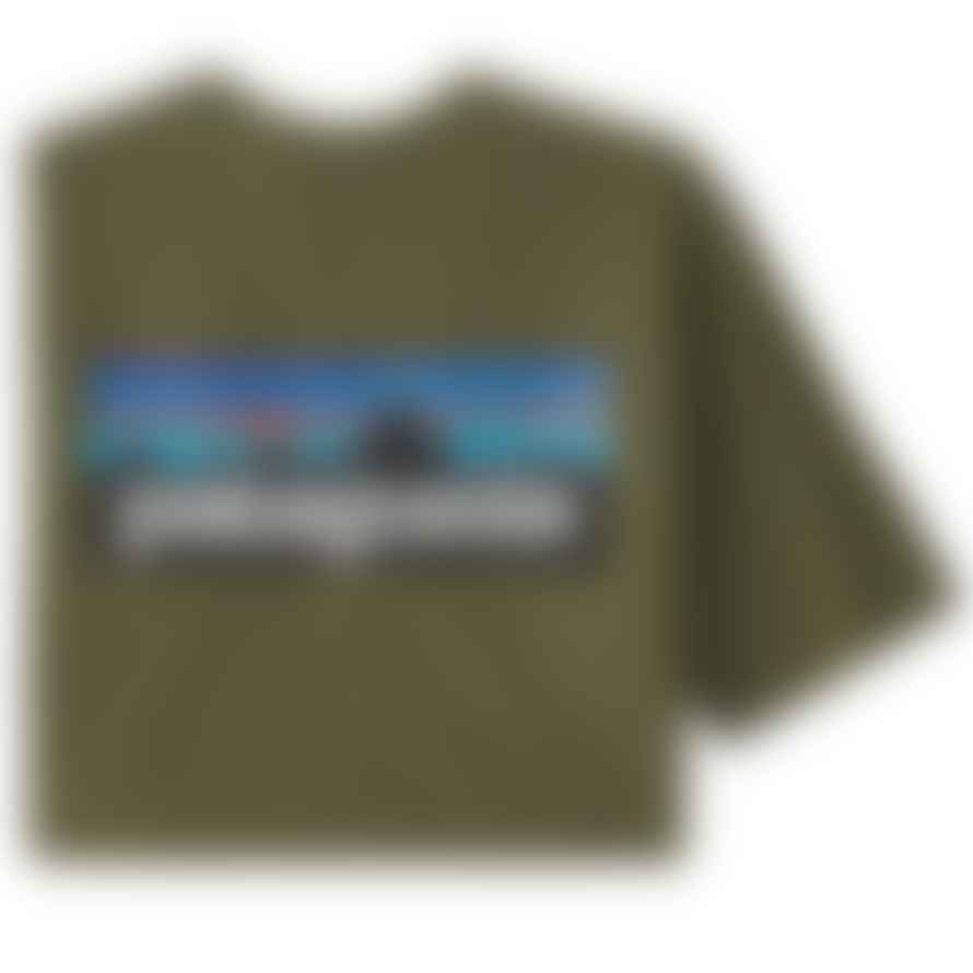 Patagonia T-shirt P-6 Logo Responsibili Uomo Wyoming Green