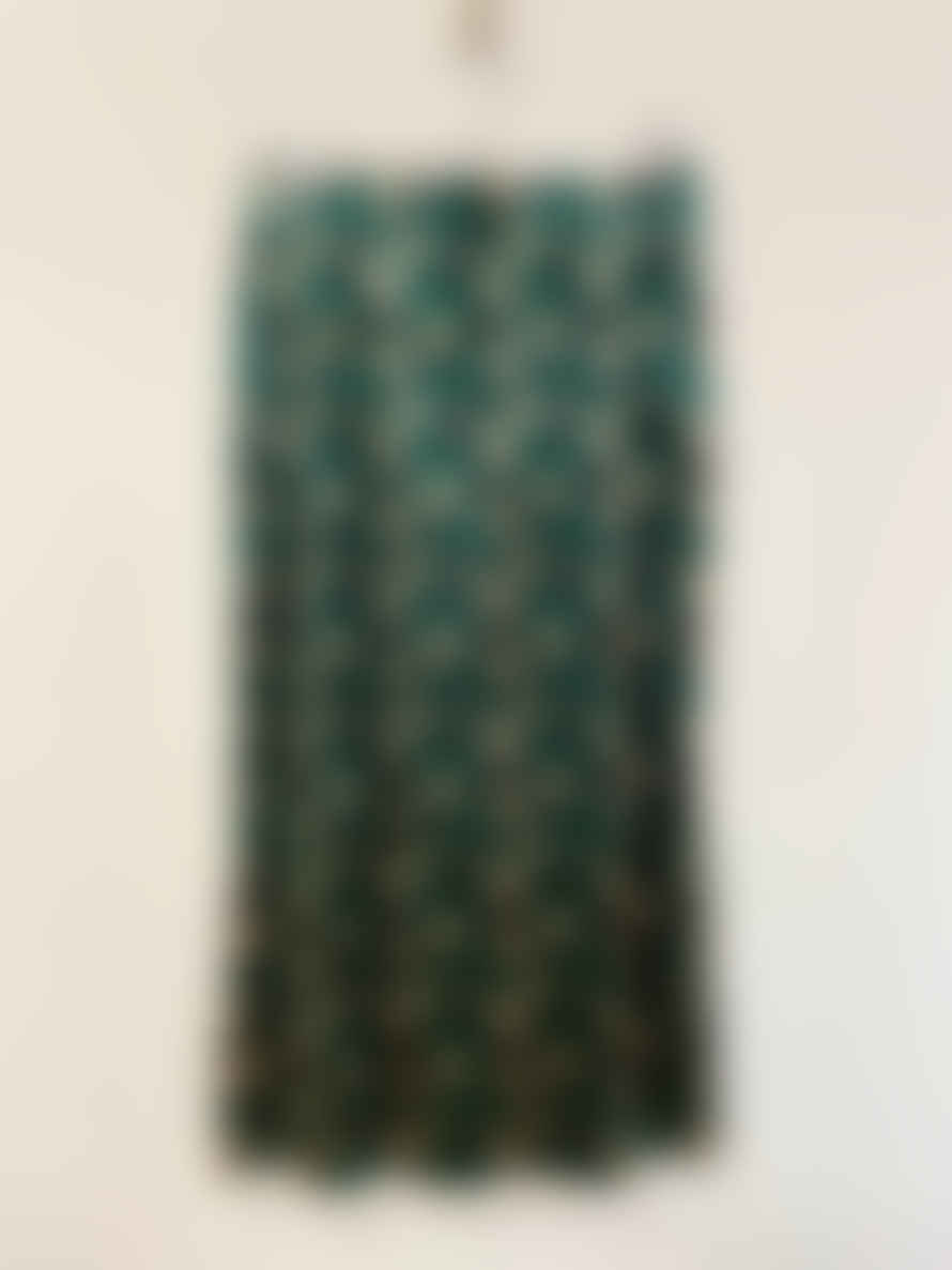 Louche Saro Print Brush Velvet Mini Skirt In Green