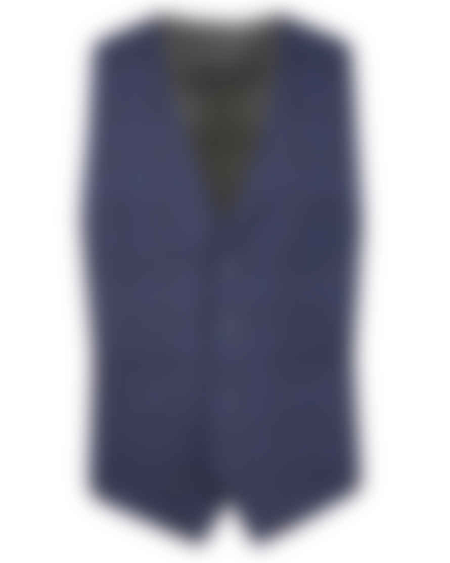 Torre Prince Of Wales Check Suit Waistcoat - Navy / Purple