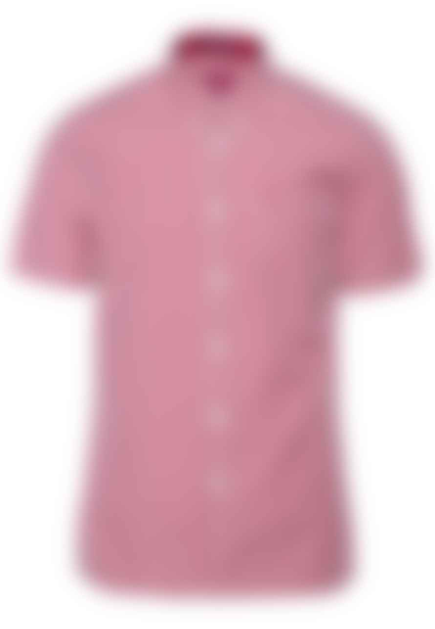 Merc London Terry Gingham Short Sleeve Shirt - Red / White