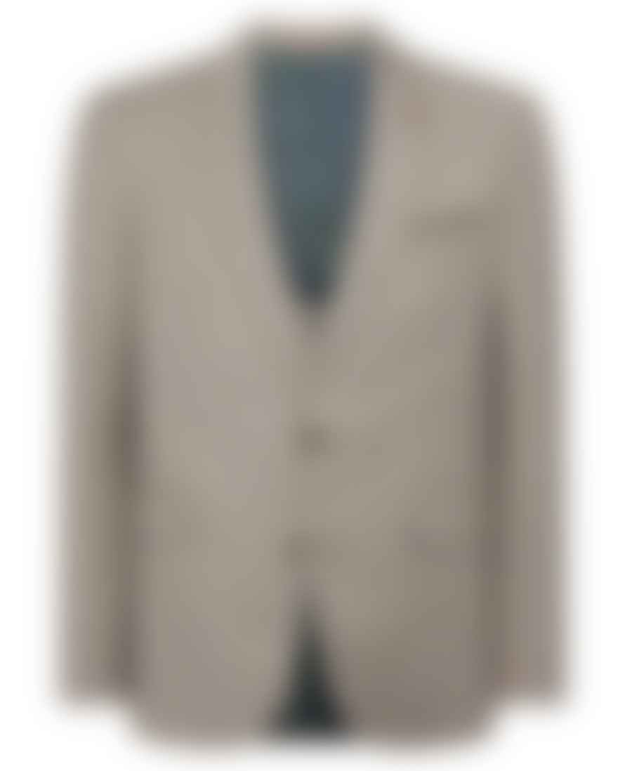 Remus Uomo Mario Micro Houndstooth Suit Jacket - Beige