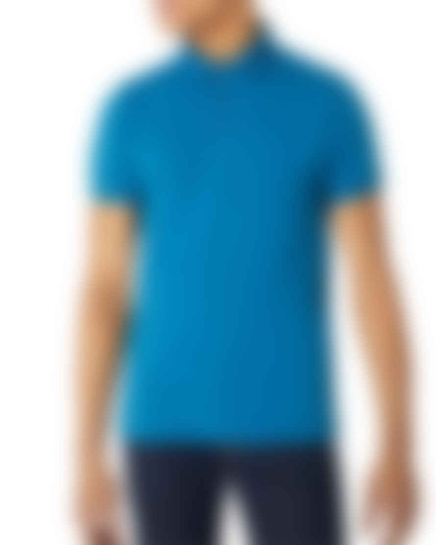 Remus Uomo Textured Collar Polo Shirt - Teal Blue