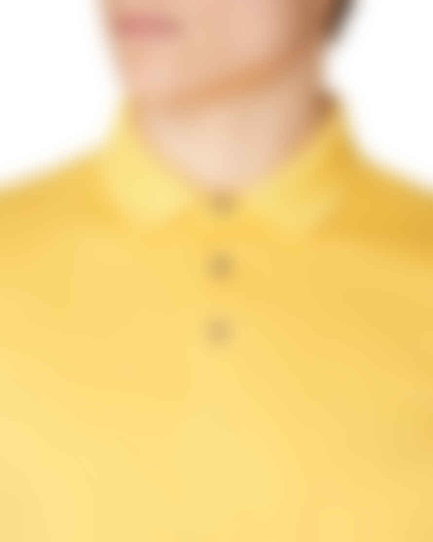 Remus Uomo Textured Collar Polo Shirt - Yellow