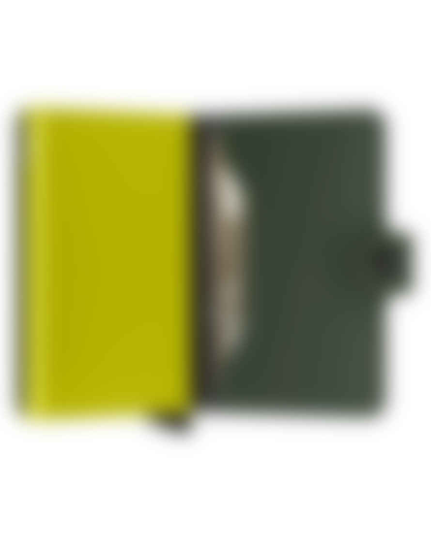 Secrid Mini Leather Wallet - Matte Green & Lime