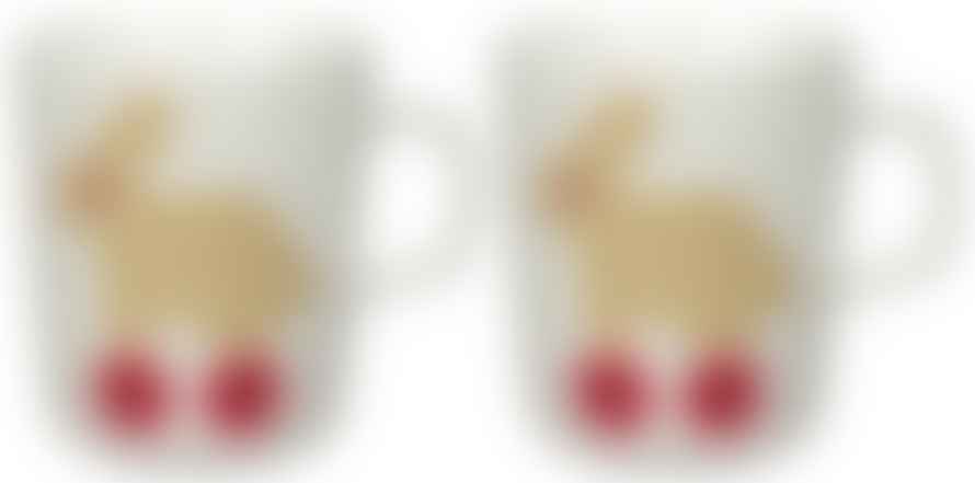 Marimekko mug set da 2 con manico disegno un coniglietto su pattini 2,50dl