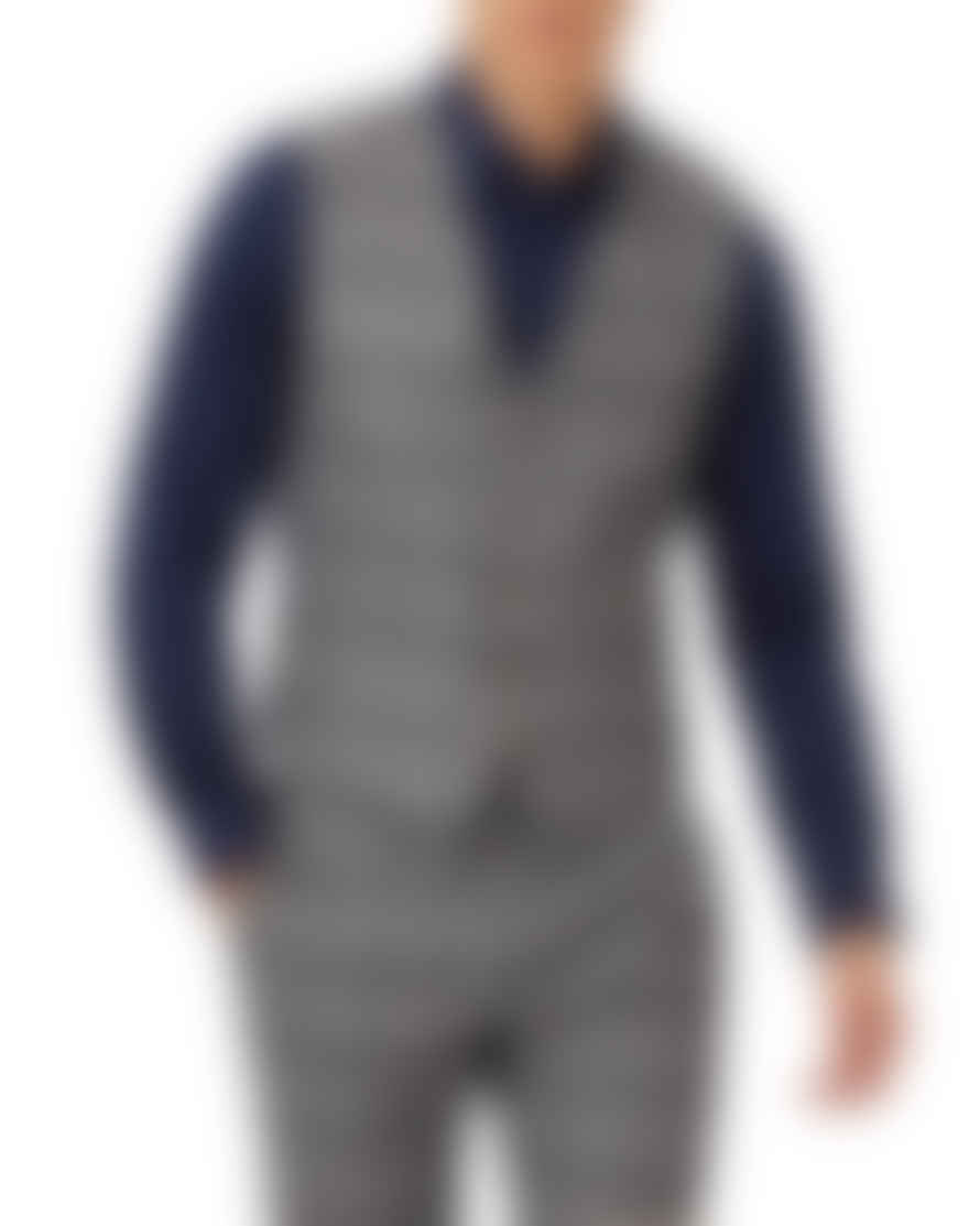 Antique Rogue Overcheck Suit Waistcoat - Grey