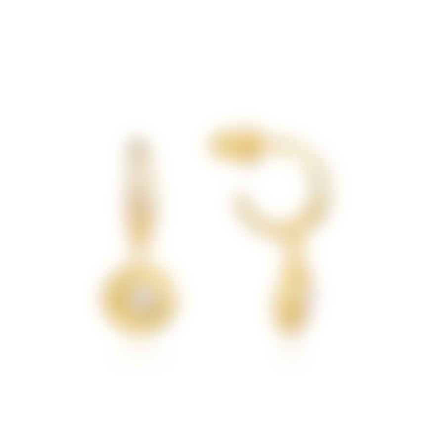 AZUNI LONDON Azuni Luna Gemstone Hoop Earrings Gold