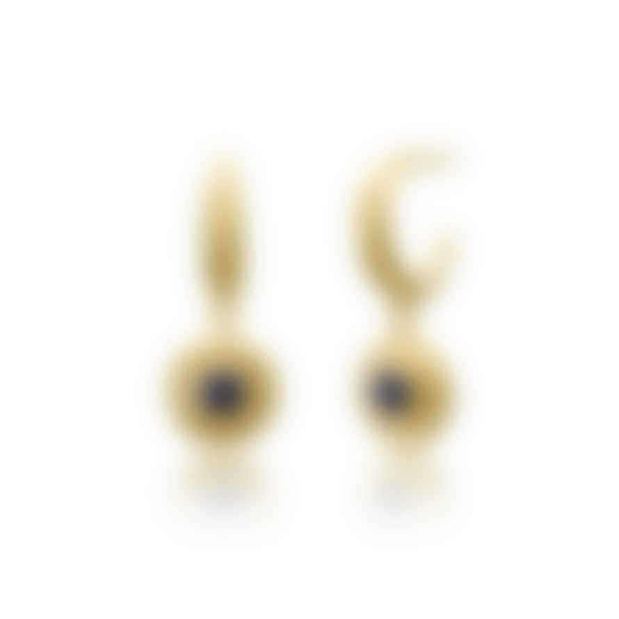 AZUNI LONDON Luna Gemstone Hoop Earrings Gold