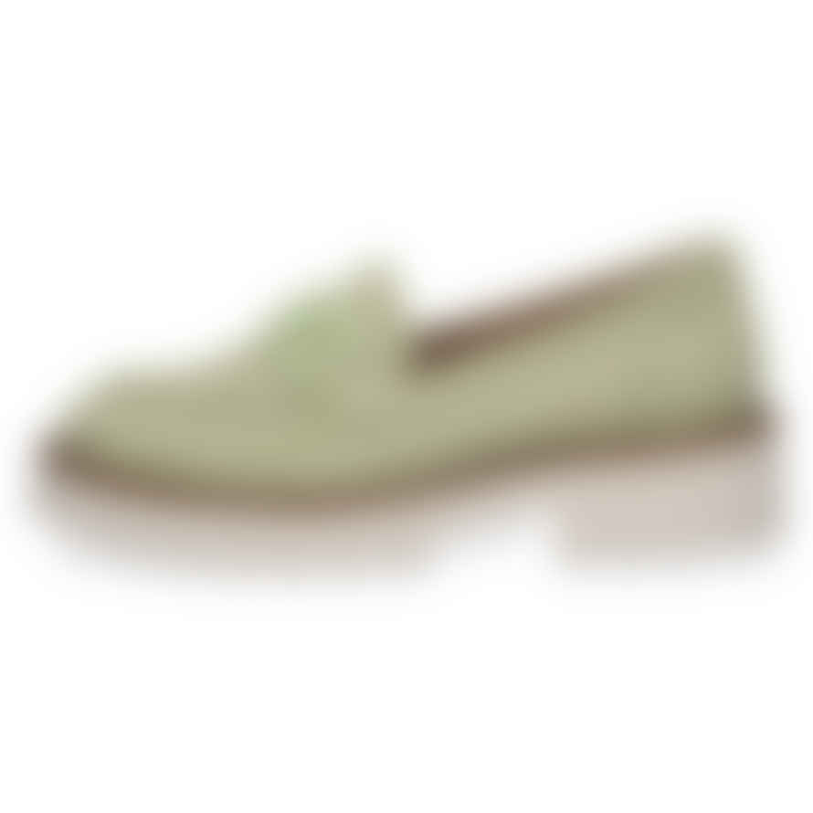 Caprice Seda Loafers In Apple Green Suede