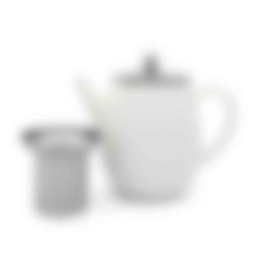 Bredemeijer Holland Bredemeijer Teapot Double Wall Duet Design Eva 1.1l In Gloss White With Stainless Steel Lid
