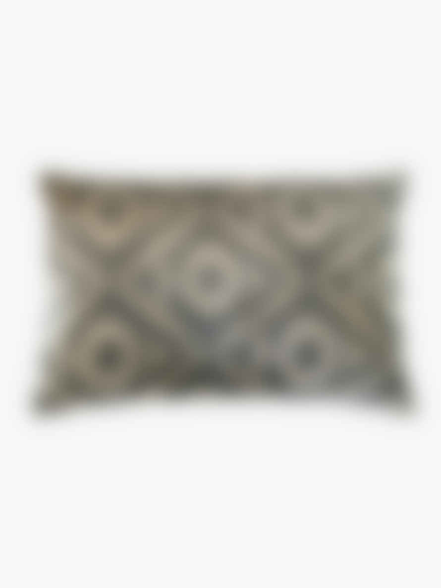Byliving Silk Ikat Cushion Cover 40 X 60 Dark Grey