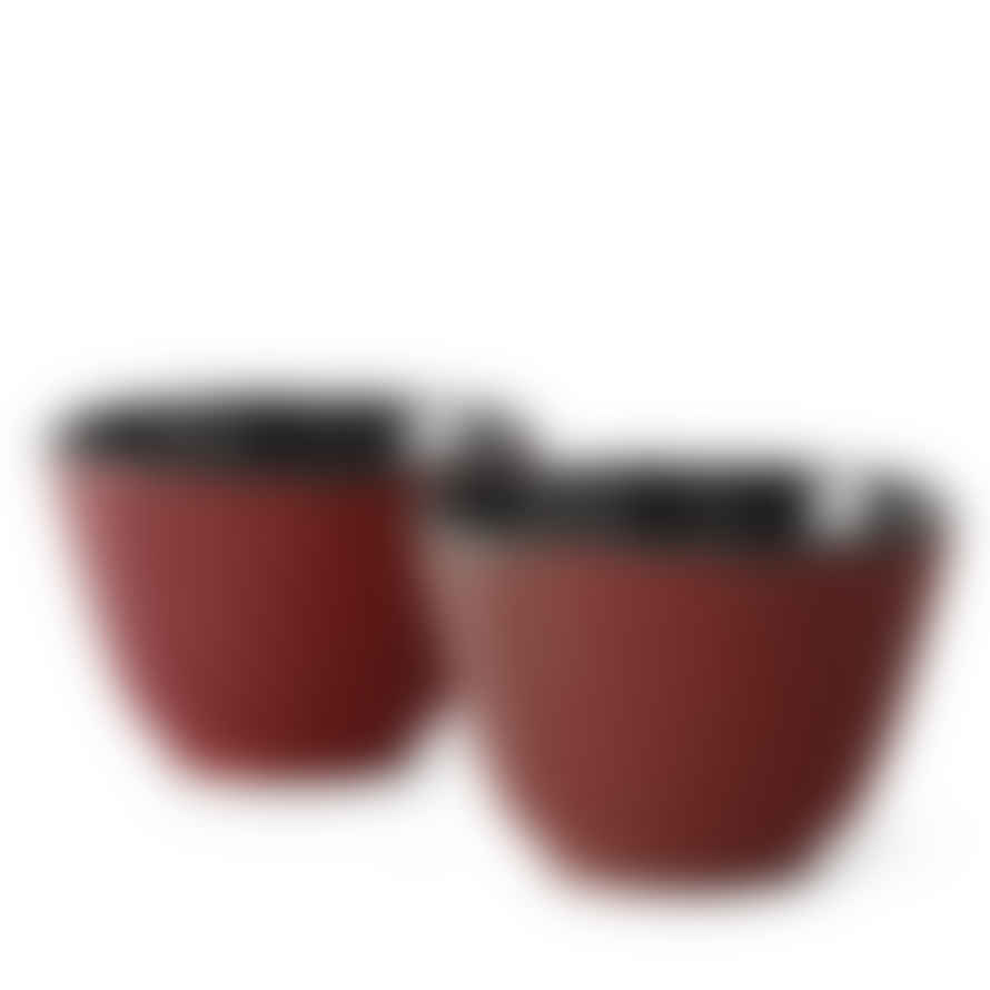Bredemeijer Bredemeijer Tea Cups Xilin Design Cast Iron Set Of 2 Red