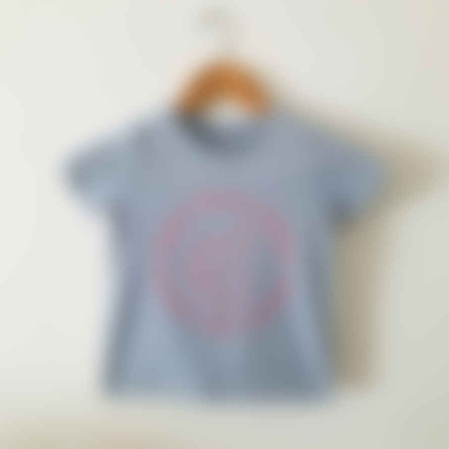 ANNUAL STORE Organic Everyday Etiquette T Shirt - Sky / Blossom