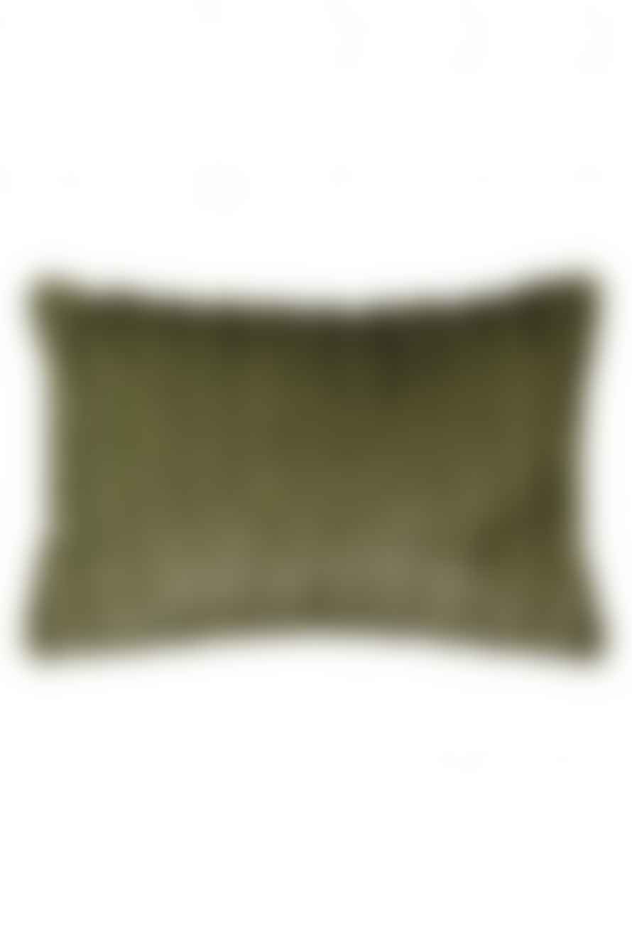 The Home Collection Ribbed Cushion In Olive Green