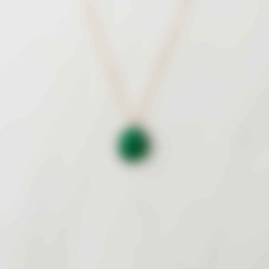 Wolf & Moon Emerald Mother Of Pearl 'beatrice' Necklace