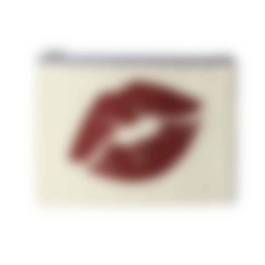 Catherine Colebrook Cream Bag Red Glitter Lips