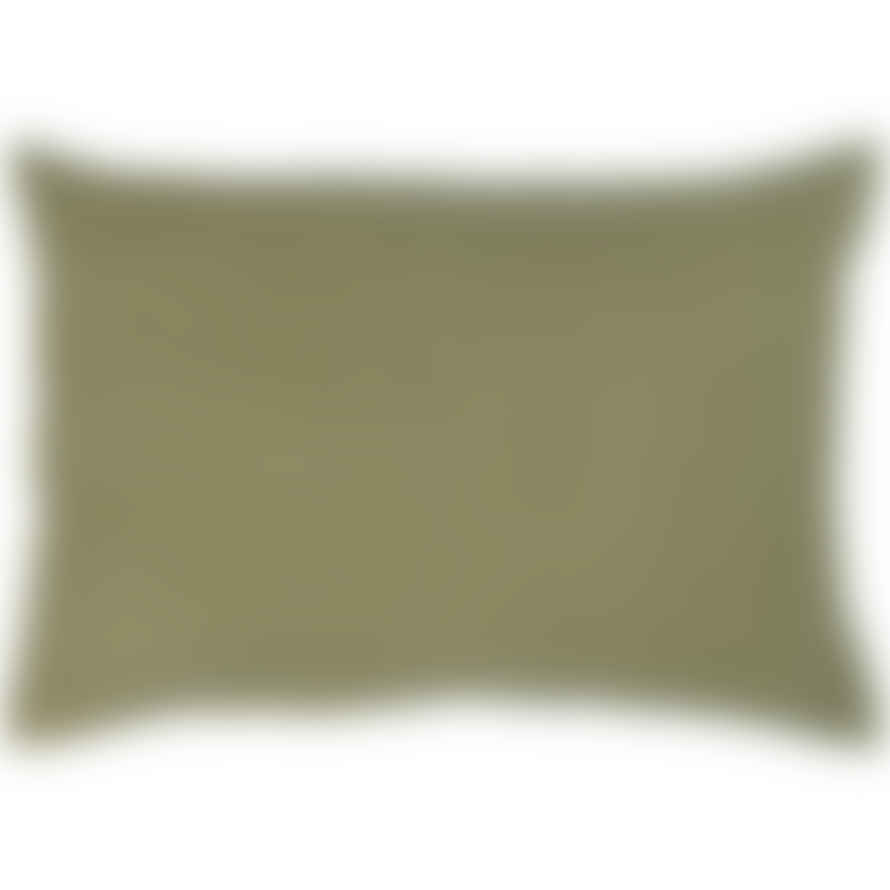 Ib Laursen Rectangle Linen Cushion In Moss Green