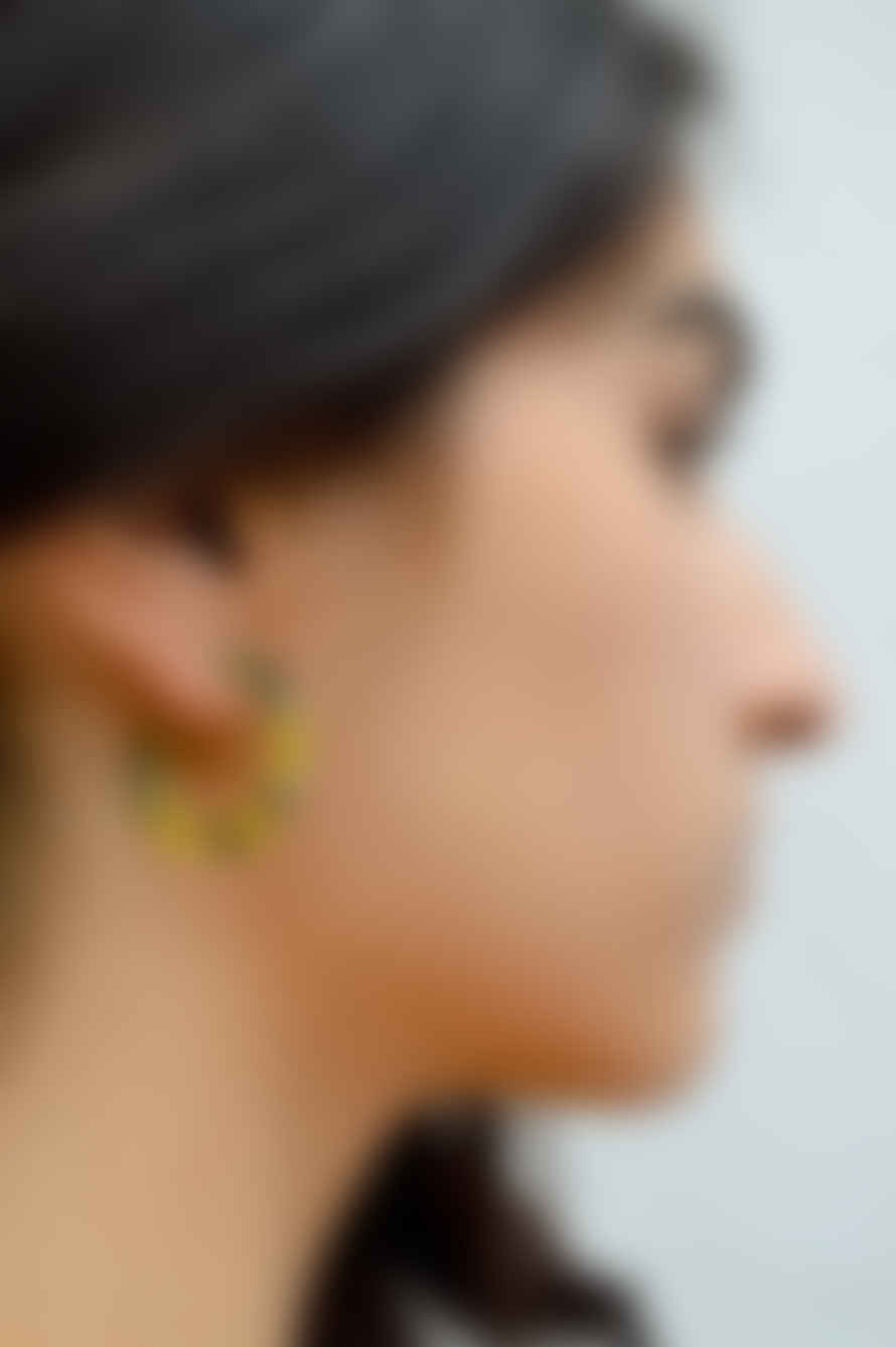 B.M.L Isla Tiny Resin Hoop Yellow Earrings