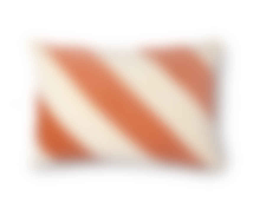 HKliving , Striped Cushion Velvet Peach/cream (40x60)