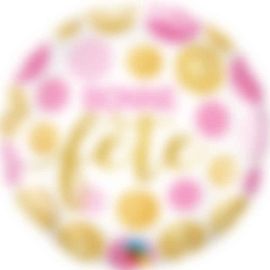 Qualatex Happy Birthday Pink And Gold Dots Foil Balloon