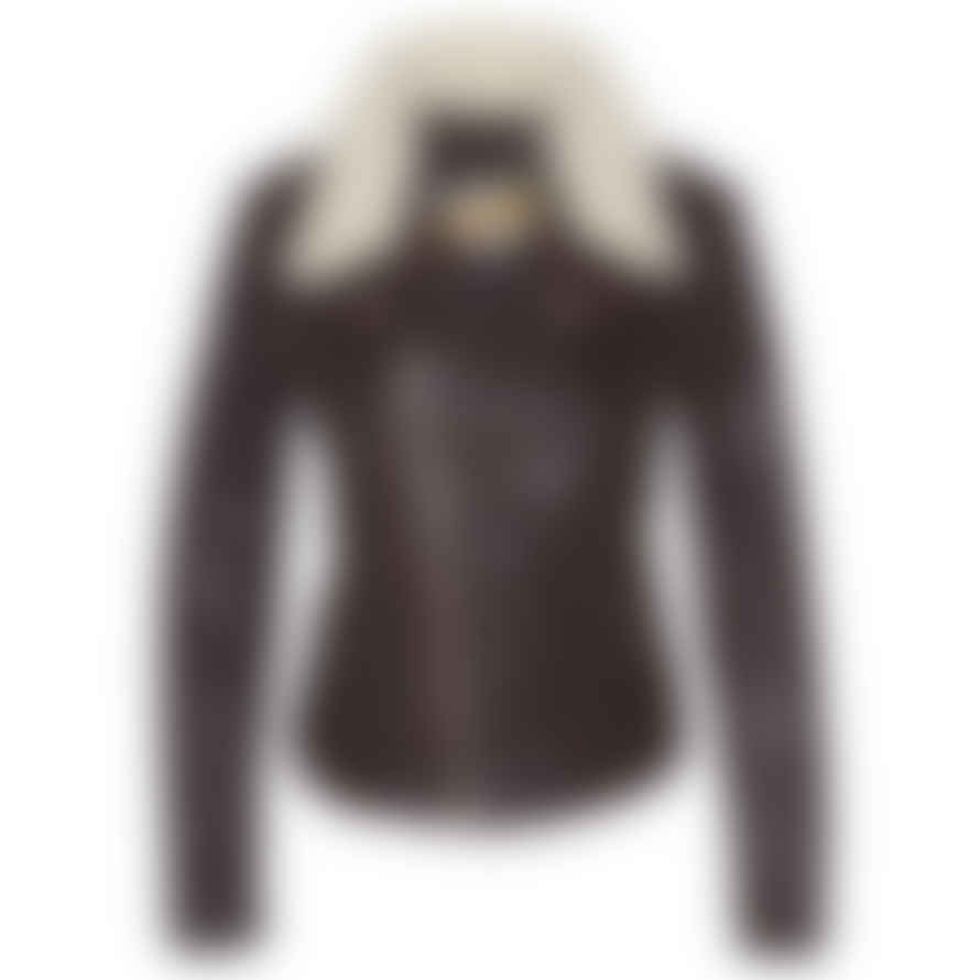 Schott NYC Lcw2607 Lady Perfecto Jacket With Removable Sheepskin Collar Plum