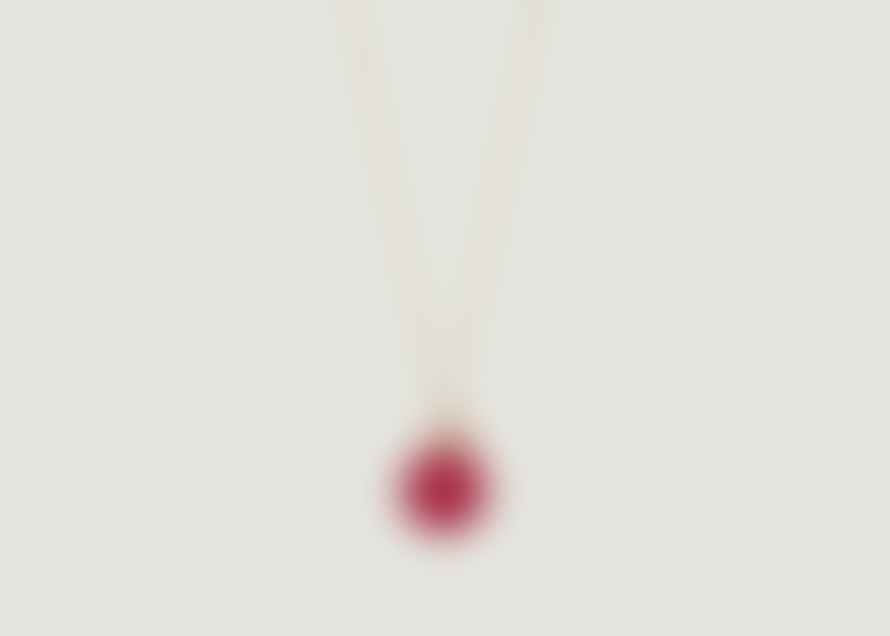 Ginette NY Red Coral Disc Necklace