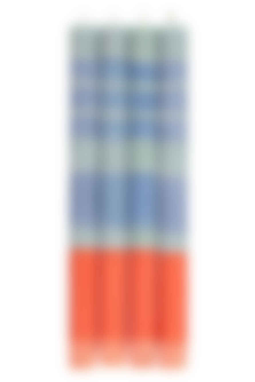 British Colour Standard Striped Opaline Pompadour And Rust Eco Dinner Candles, 4 Per Pack