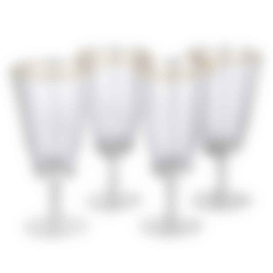 livs Set Of 4 Gold Rim Red Wine Glasses