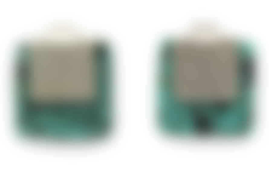 Lark London Abstract Square Turquoise Silver Studs