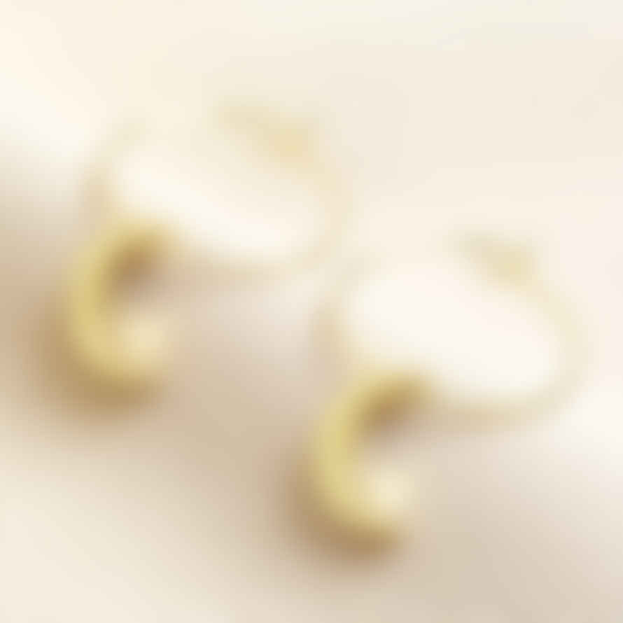 Lisa Angel Moon Charm Hoop Earrings In Gold