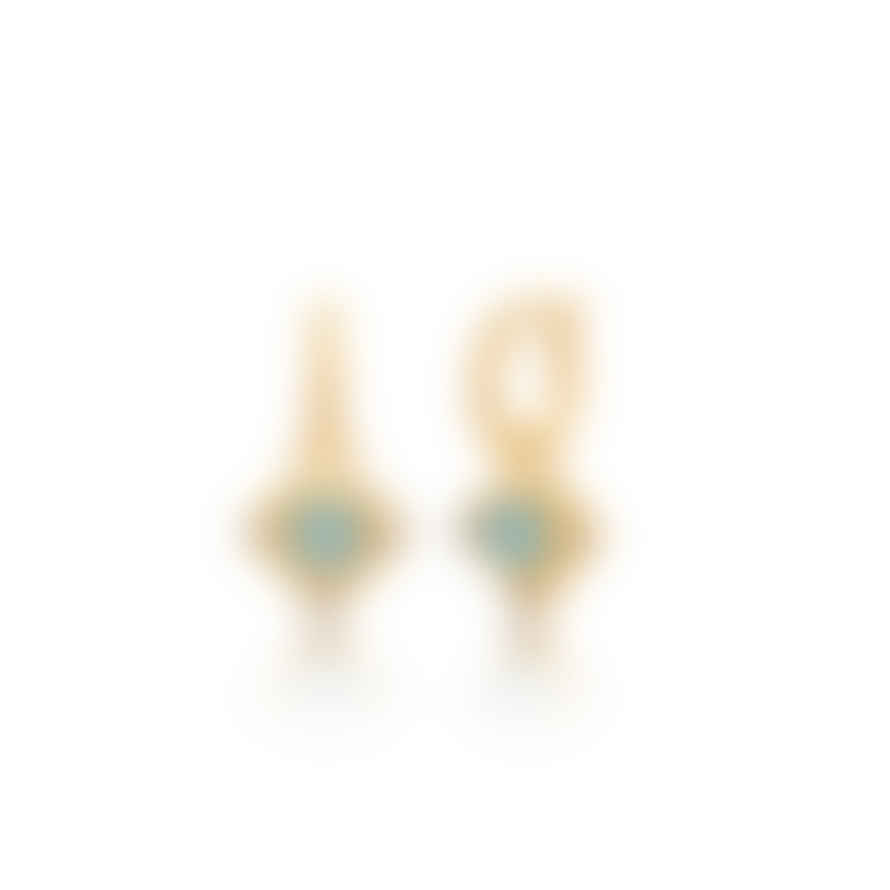 AZUNI LONDON Helena Hoop And Stone Charm Earrings: Amazonite