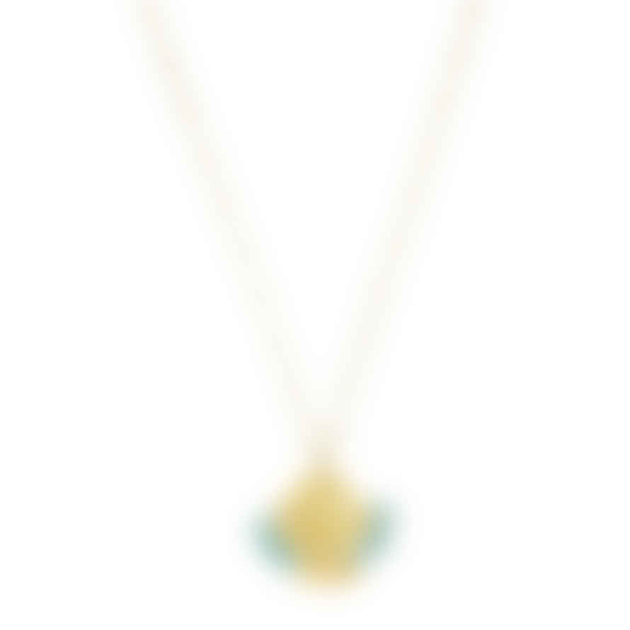 Ashiana Short Necklace With Lily Coin And Semi Precious Turquoise Beads
