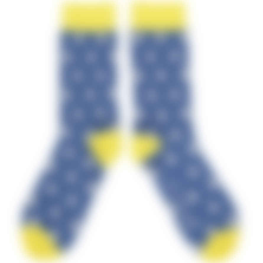 Catherine Tough Men's Sailboat Organic Cotton Ankle Socks- Navy/ Yellow