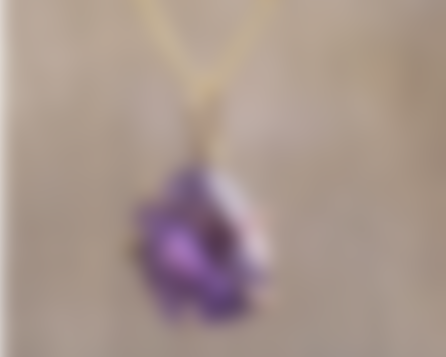Variance Objects Amethyst Small Stone Pendant On Yellow Gold Cable Chain
