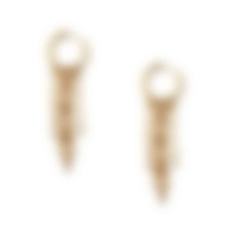 Orelia Fringed Chain Drop Hoop Earrings