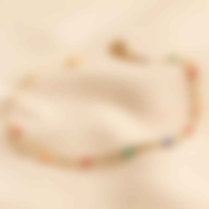 Lisa Angel Rainbow Enamel Ball Chain Layered Bracelet In Gold
