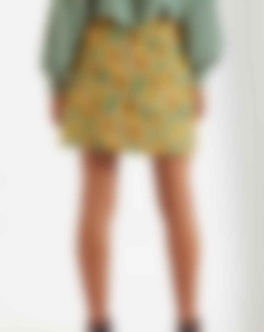 Lilac Rose Louche Aubin Sunflower Jacquard A Line Skirt