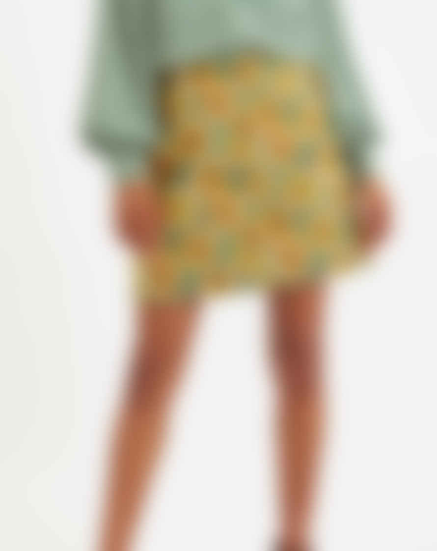 Lilac Rose Louche Aubin Sunflower Jacquard A Line Skirt