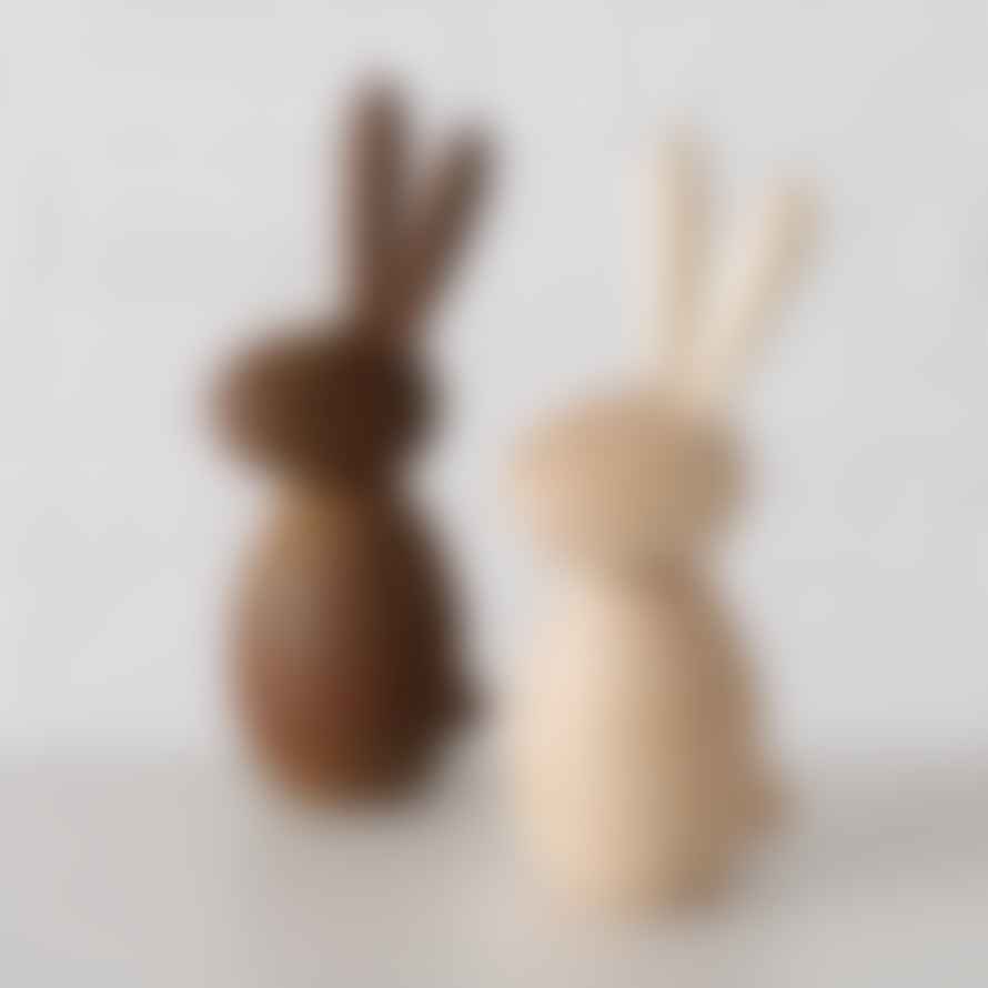 &Quirky Fritz Wooden Bunny : Set of 2 - Brown or Natural