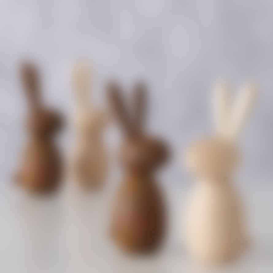 &Quirky Fritz Wooden Bunny : Set of 2 - Brown or Natural