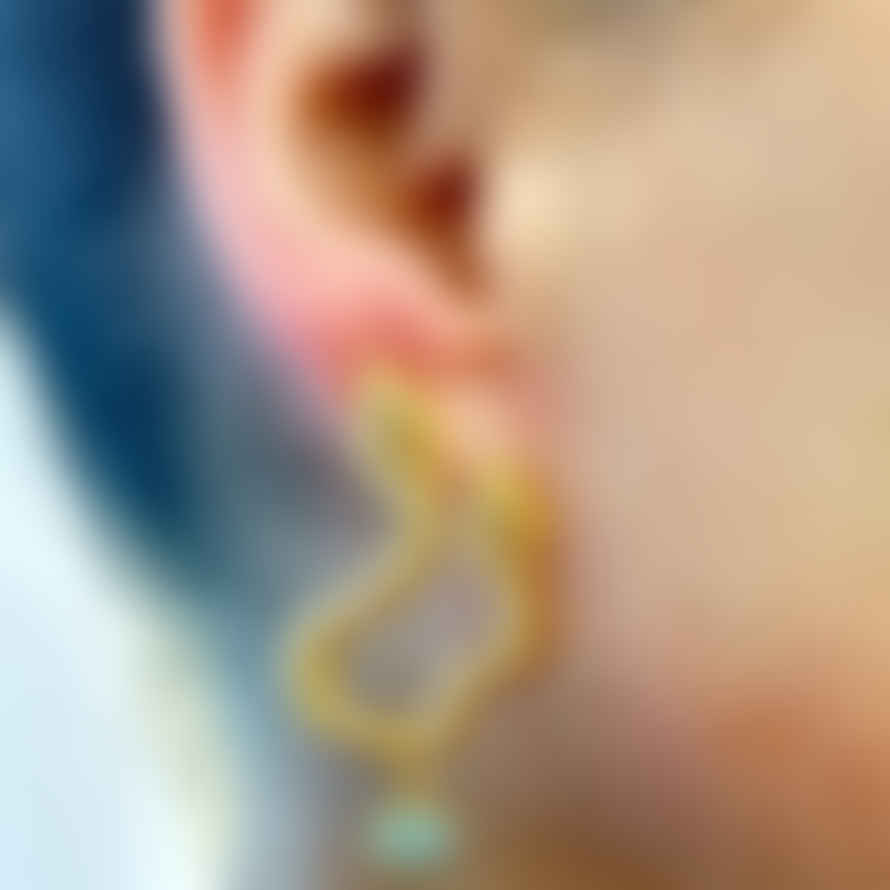 Previous Anfisbena Snake Aquamarine Earrings - Cast Bronze Gold Plated