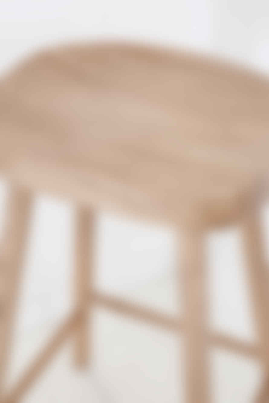 The Home Collection Low Weathered Oak Farmhouse Stool